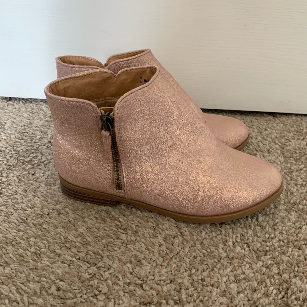 Pink Metallic Booties